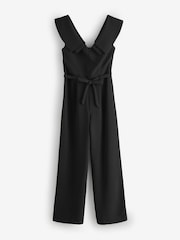 River Island Black Sleeveless Double Collar Belted Jumpsuit - Image 5 of 5