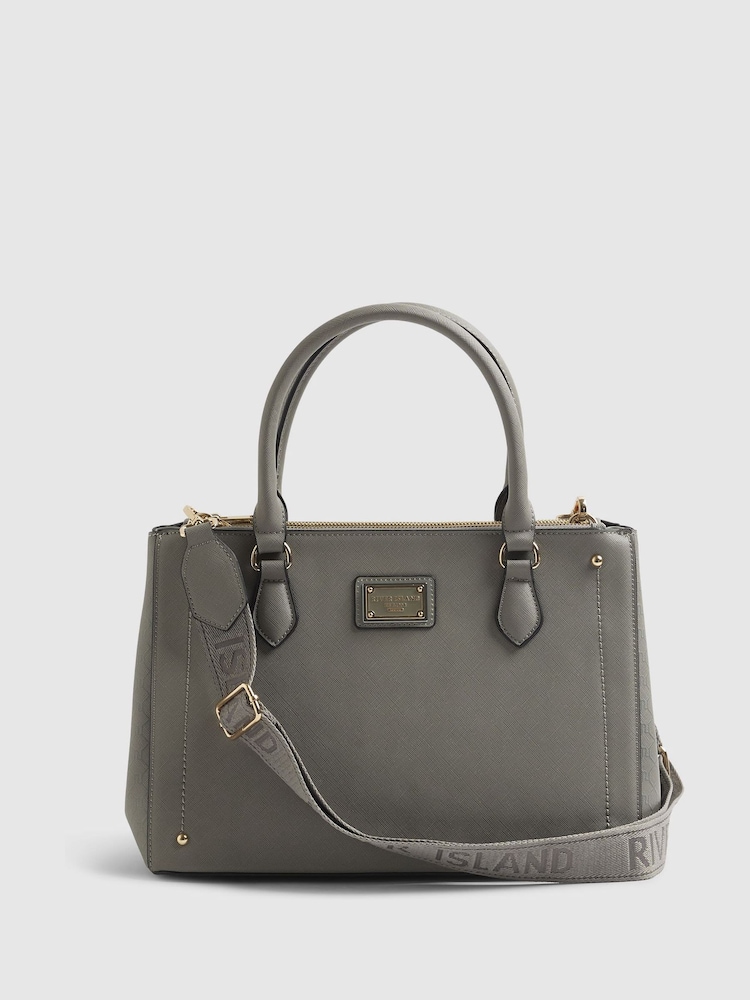 River Island Grey Webbing Strap Tote - Image 1 of 5