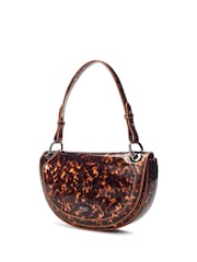 Marrón - Moda in Pelle Fillipa Half Moon Flap Cross-Body Bag - Imagen 1 de 4