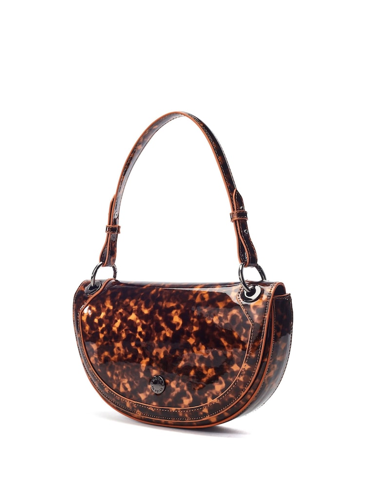 Moda in Pelle Brown Fillipa Half Moon Flap Cross-Body Bag - Image 1 of 4 Moda in Pelle Brown Fillipa Half Moon Flap Cross-Body Bag - Image 1 of 4