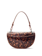 Marrón - Moda in Pelle Fillipa Half Moon Flap Cross-Body Bag - Imagen 2 de 4