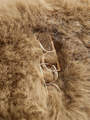 River Island Brown Logo Faux Fur Shoulder Bag - Image 4 of 5