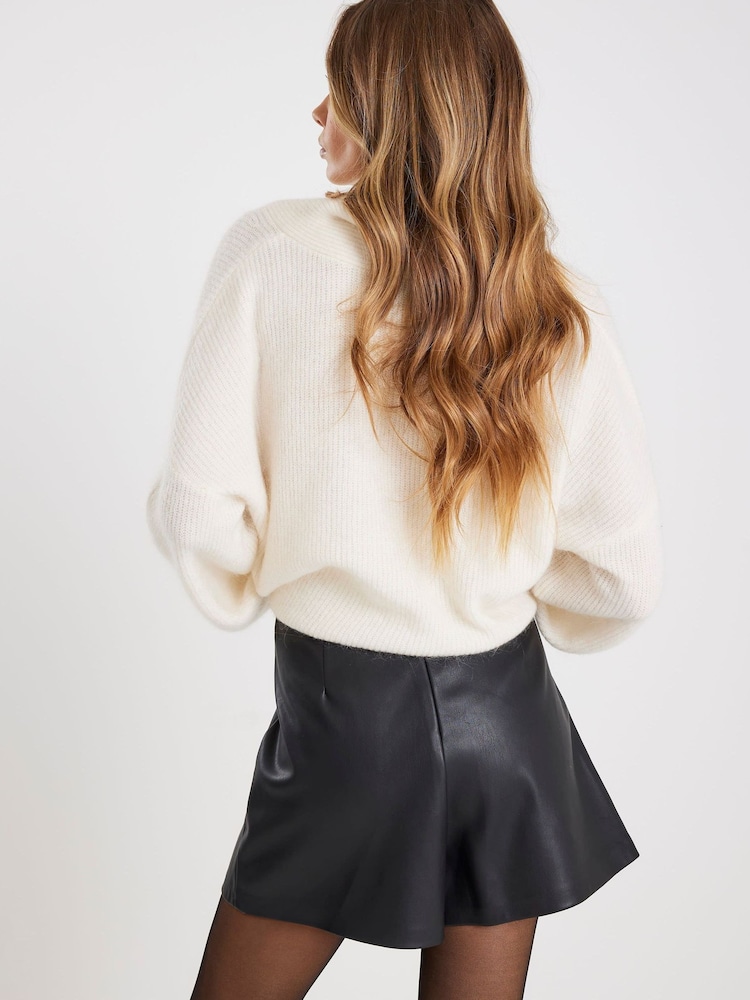 River Island Asymmetric Faux Leather Skort - صورة 2 من 4