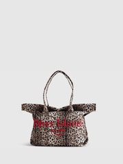 River Island Leopard Print Roll Top Holdall Bag - Imagen 2 de 5