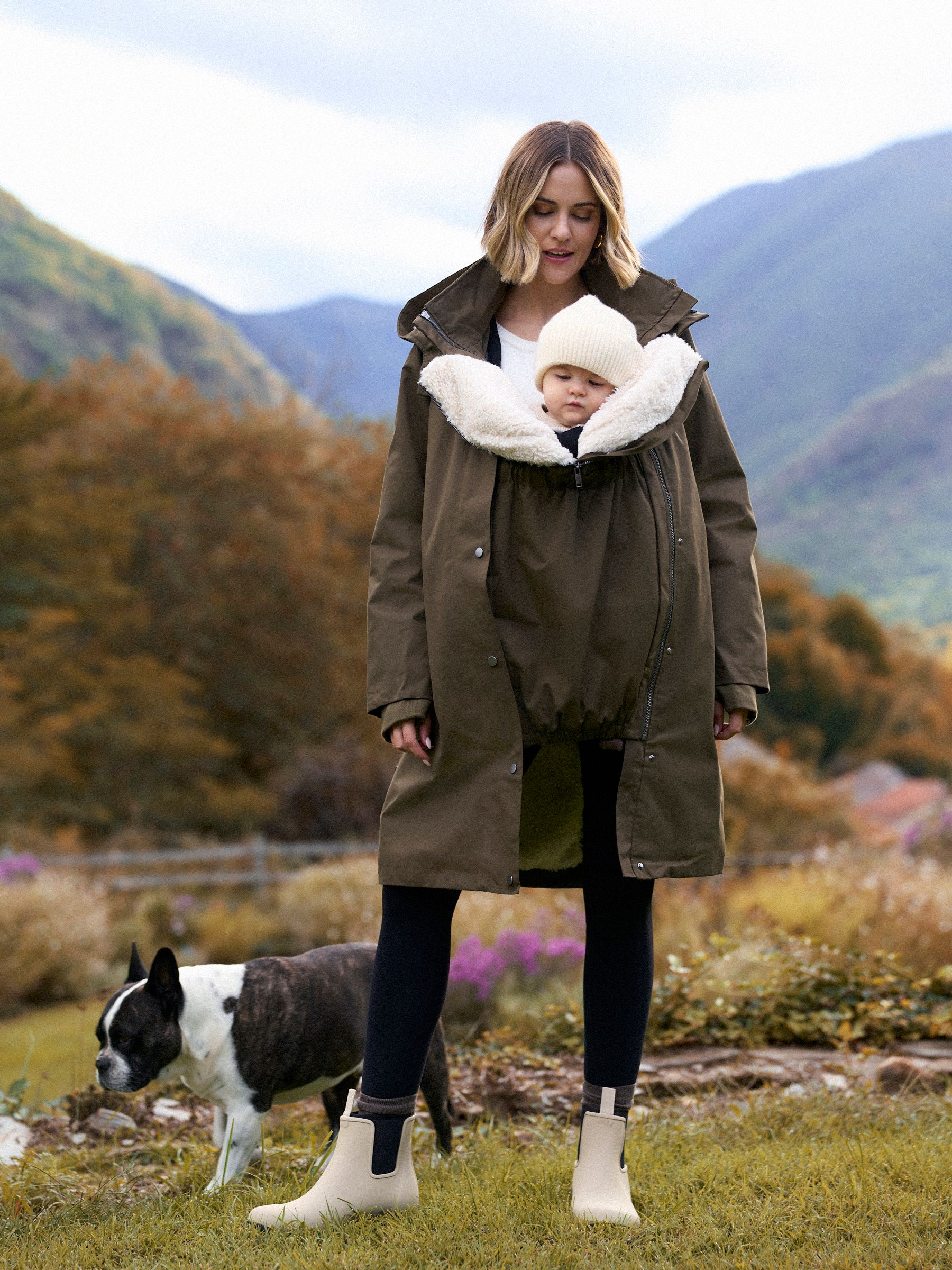 Buy Seraphine Khaki 3 in 1 Maternity & Babywearing Parka with Borg