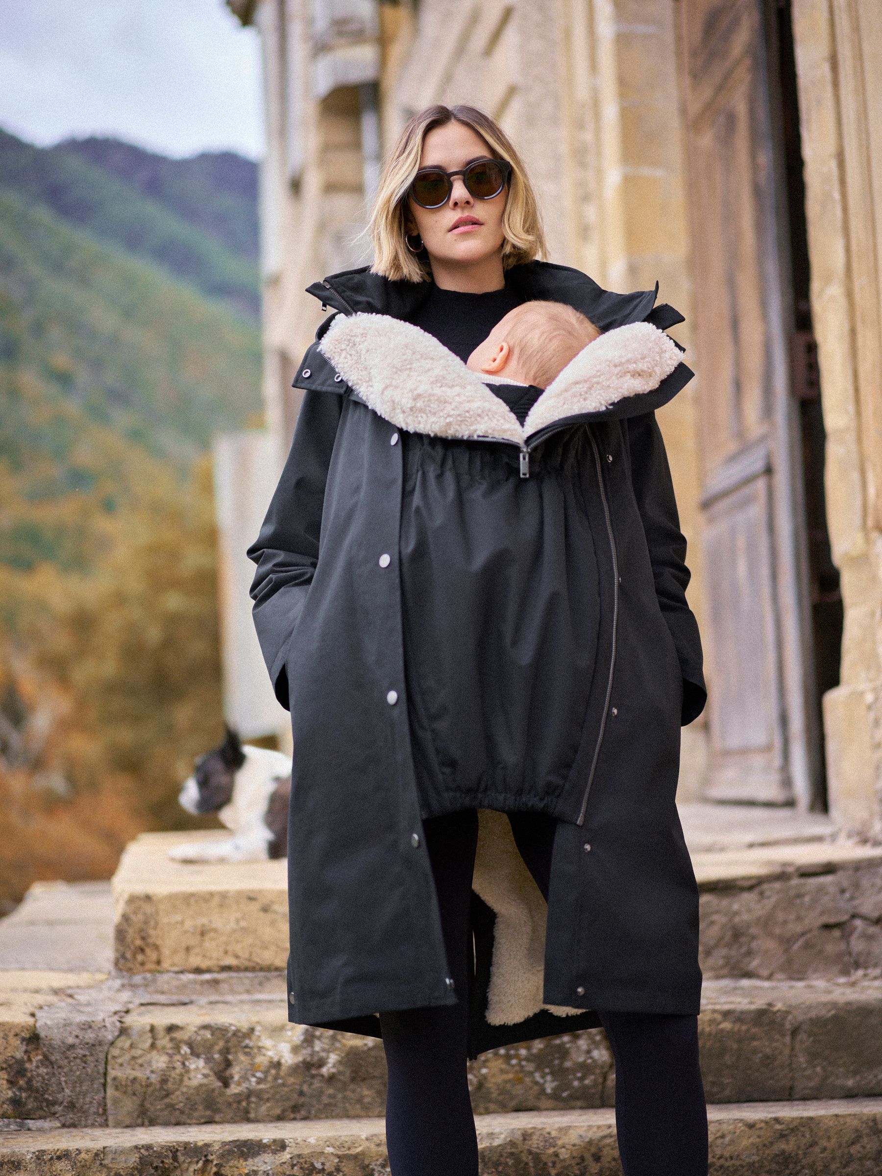 Buy Seraphine Black 3 in 1 Maternity & Babywearing Parka with Borg