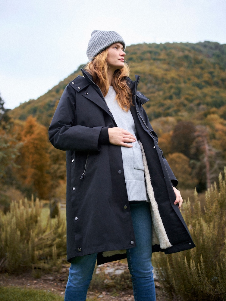 Seraphine Black 3 in 1 Maternity & Babywearing Parka with Borg Lining - Image 5 of 5