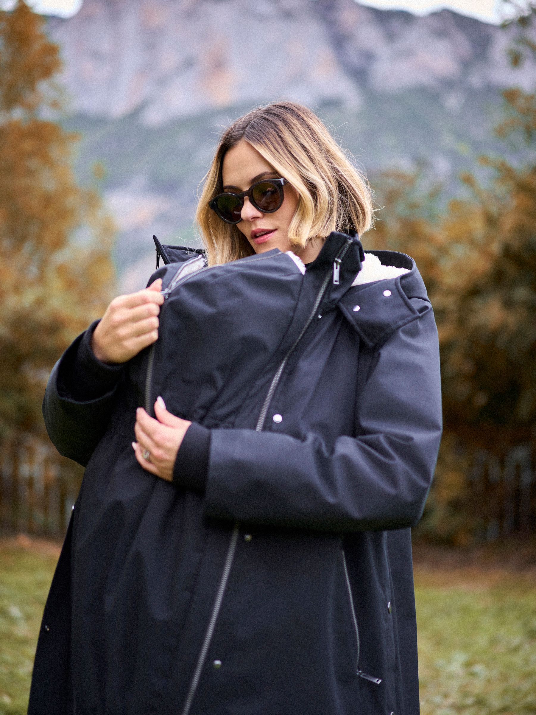 Buy Seraphine Black 3 in 1 Maternity & Babywearing Parka with Borg