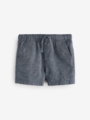 Navy Linen Pull on Shorts - Image 1 of 1