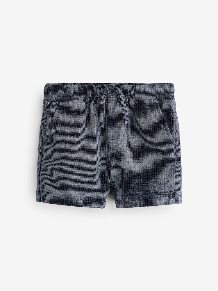 Navy Linen Pull on Shorts - Image 1 of 1