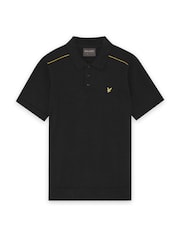 Lyle & Scott Black Golf Tipped Knitted Polo Shirt - Image 1 of 1