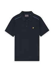 Lyle & Scott Blue Golf Tipped Knitted Polo Shirt - Image 1 of 1