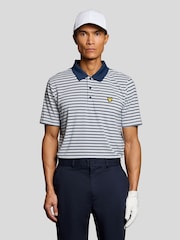 Lyle & Scott Green Golf Striped Polo Shirt - Image 1 of 6