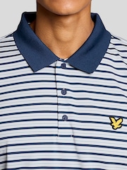 Lyle & Scott Green Golf Striped Polo Shirt - Image 3 of 6