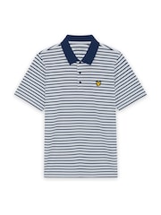 Lyle & Scott Green Golf Striped Polo Shirt - Image 5 of 6