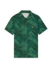 Lyle & Scott Green Golf Leaf Print Polo Shirt - Image 1 of 1
