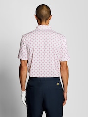 Lyle & Scott White Golf Argyle Print Polo Shirt - Image 3 of 6