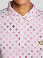 Lyle & Scott White Golf Argyle Print Polo Shirt - Image 4 of 6
