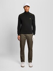 Lyle & Scott Black Golf Tipped Quarter Zip Jumper - Image 2 of 6