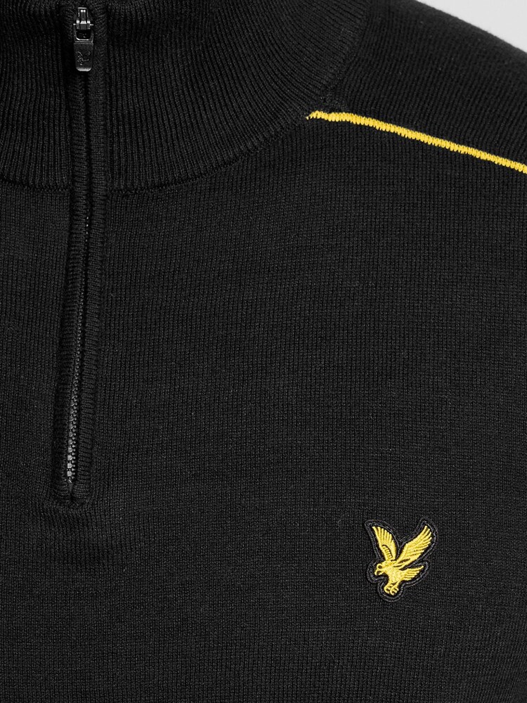 Lyle & Scott Black Golf Tipped Quarter Zip Jumper - Image 6 of 6