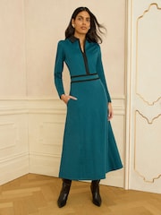 Love & Roses Petite Ponte Contrast Midi Dress - صورة 1 من 4