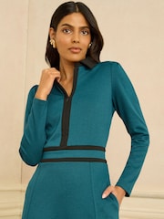 Love & Roses Petite Ponte Contrast Midi Dress - صورة 4 من 4