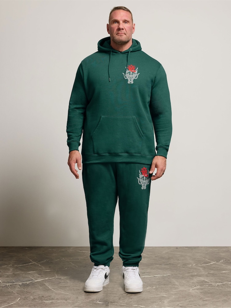 BadRhino Big & Tall Green Dragon Graphic Hoodie - Image 2 of 6 BadRhino Big & Tall Green Dragon Graphic Hoodie - Image 2 of 6
