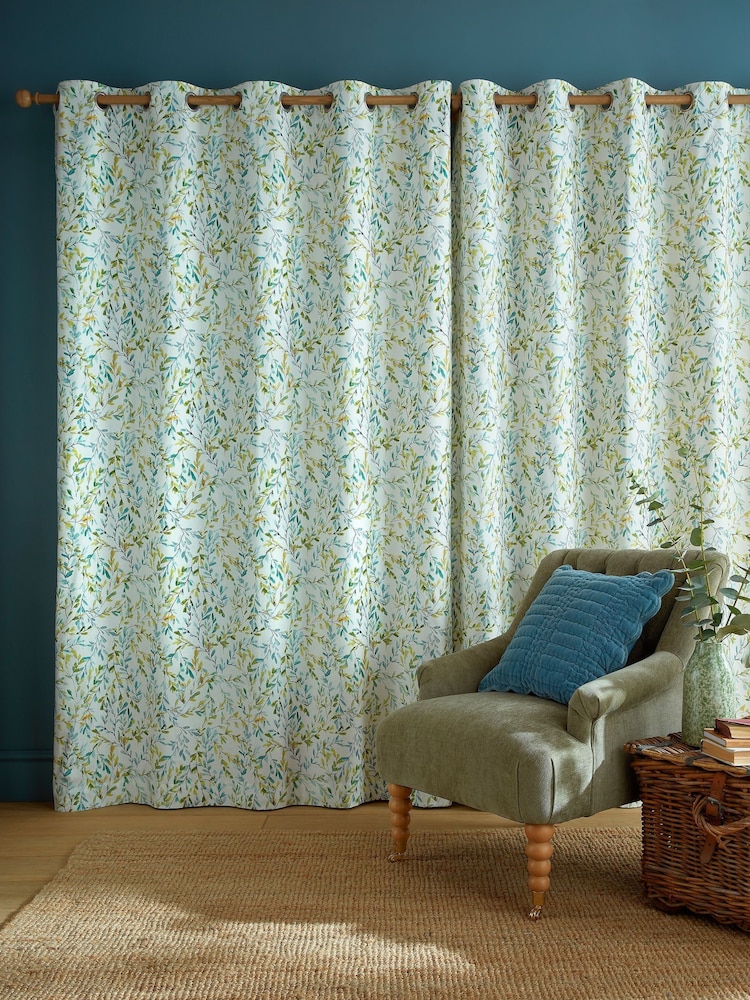 Laura Ashley Multi Brayton Leaves Eyelet Curtains - Image 2 of 4 Laura Ashley Multi Brayton Leaves Eyelet Curtains - Image 2 of 4