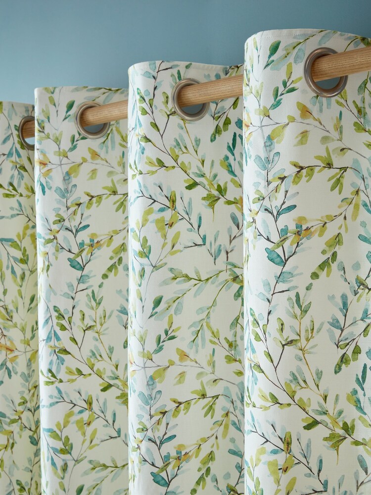 Laura Ashley Multi Brayton Leaves Eyelet Curtains - Image 4 of 4 Laura Ashley Multi Brayton Leaves Eyelet Curtains - Image 4 of 4