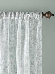 Laura Ashley Duckegg Blue Shepherds Purse Voile Slot Top Sheer Panel Curtains - Image 2 of 3