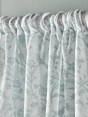 Laura Ashley Duckegg Blue Shepherds Purse Voile Slot Top Sheer Panel Curtains - Image 3 of 3