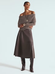 River Island Brown Bardot Jumper - Image 3 of 6