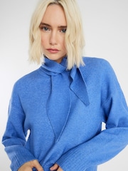 River Island Blue Tie Crew Neck Jumper - Image 1 of 4