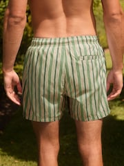 Green Signature Stripe Print Swim Shorts With Italian Fabric - Image 3 of 8