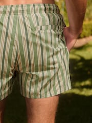 Green Signature Stripe Print Swim Shorts With Italian Fabric - Image 5 of 8