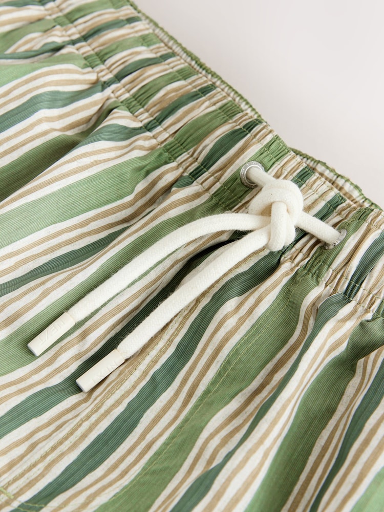 Green Signature Stripe Print Swim Shorts With Italian Fabric - Image 8 of 8 Green Signature Stripe Print Swim Shorts With Italian Fabric - Image 8 of 8