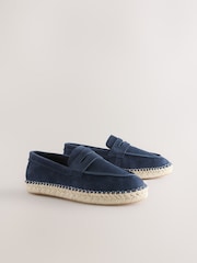 Navy Suede Espadrille Loafers - Image 1 of 5