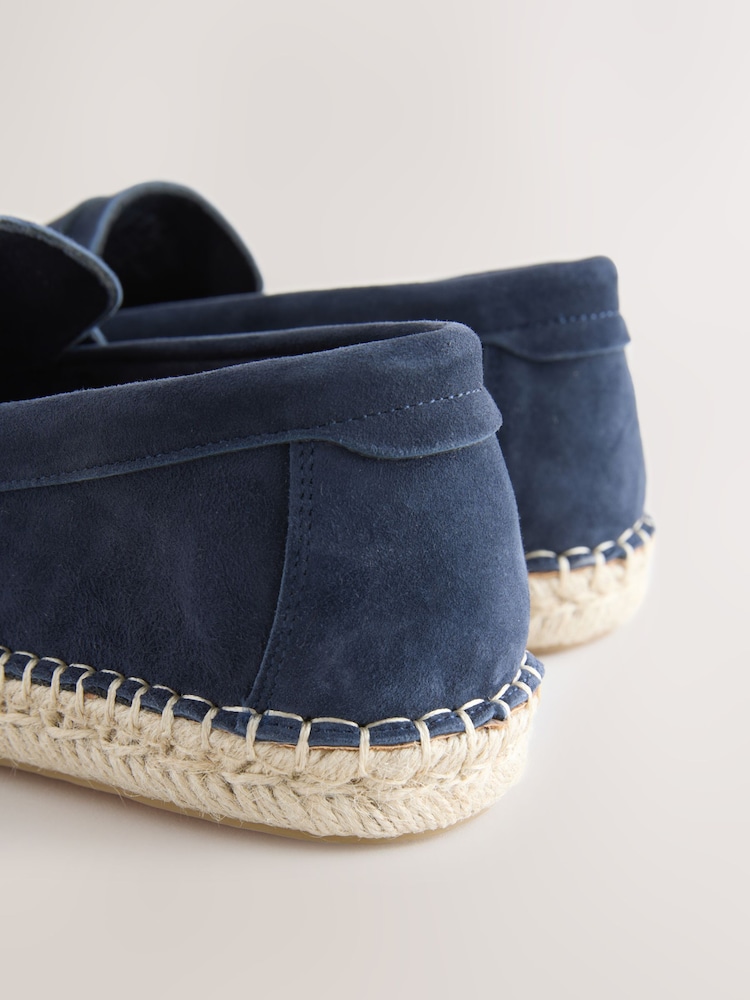 Buy Navy Suede Espadrille Loafers from Next USA display picture 2