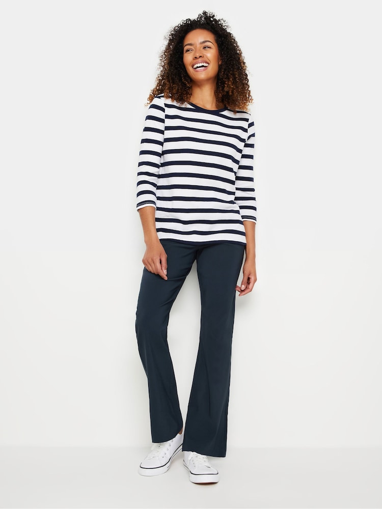 M&Co Blue Bootcut Bengaline Trousers - Image 2 of 5