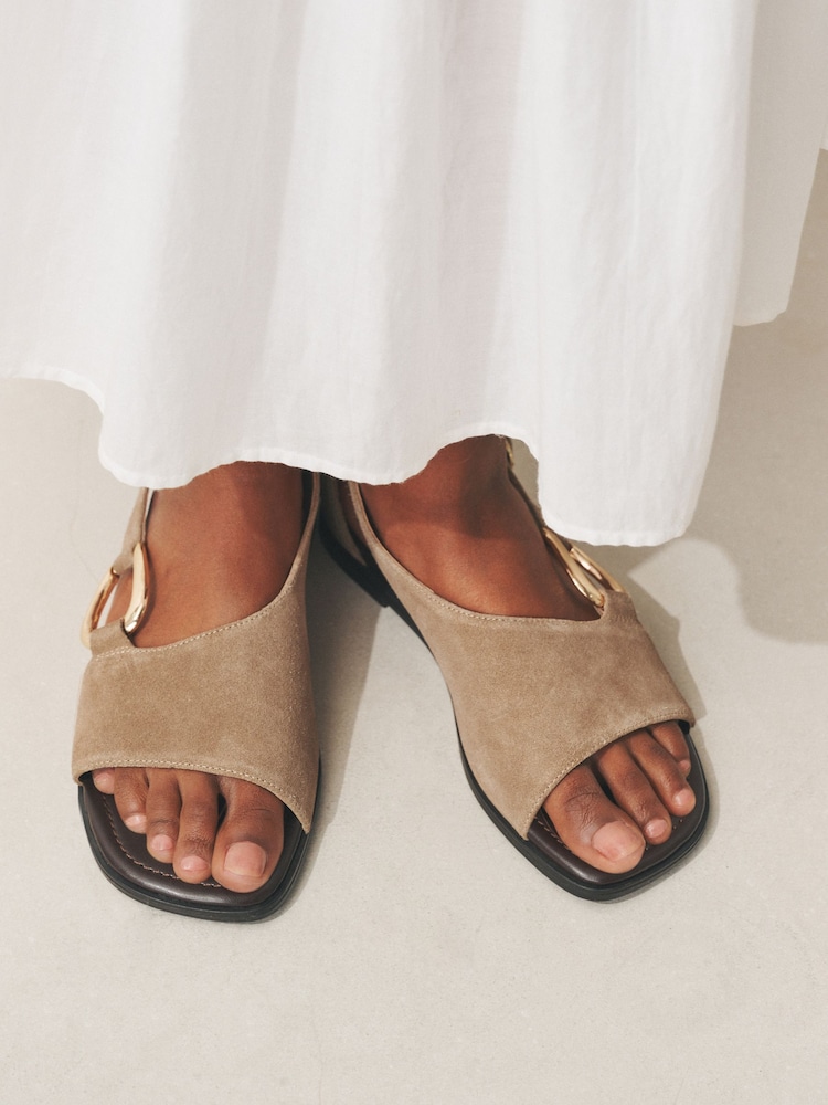 Neutral Forever Comfort® Hardware Sandals - Image 1 of 5 Neutral Forever Comfort® Hardware Sandals - Image 1 of 5