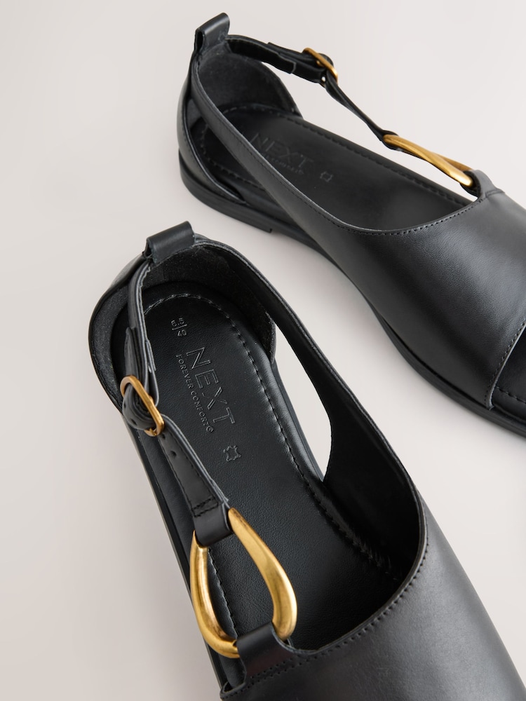 Black Forever Comfort® Hardware Sandals - Image 5 of 5 Black Forever Comfort® Hardware Sandals - Image 5 of 5