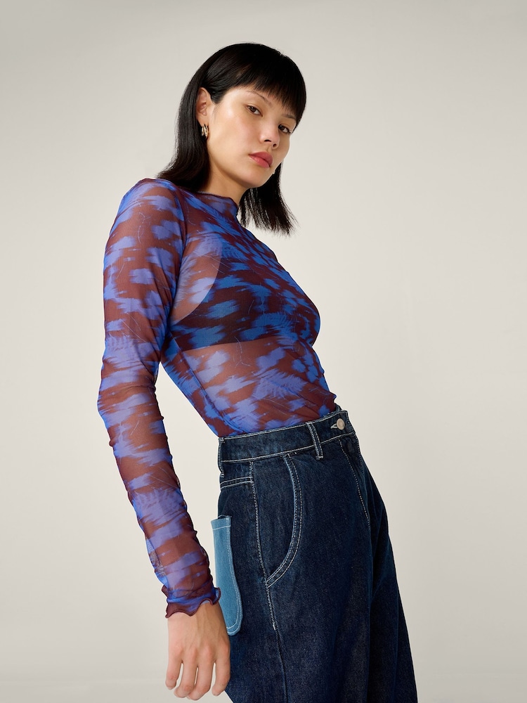 Omnes Blue Lorrie Mesh Top - Image 2 of 4 Omnes Blue Lorrie Mesh Top - Image 2 of 4