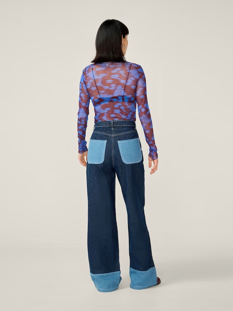 Omnes Blue Lorrie Mesh Top - Image 4 of 4 Omnes Blue Lorrie Mesh Top - Image 4 of 4