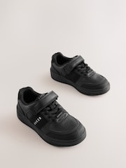 Baker by Ted Baker Back to School Black Tape Logo Elasticated Lace Trainers - Image 2 of 7