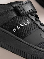 Baker by Ted Baker Back to School Black Tape Logo Elasticated Lace Trainers - Image 3 of 7