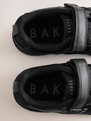 Baker by Ted Baker Back to School Black Tape Logo Elasticated Lace Trainers - Image 6 of 7