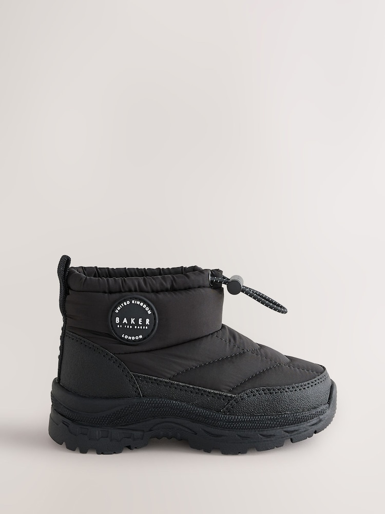 Baker by Ted Baker Black Logo Waterproof Snow Boots - Image 1 of 6 Baker by Ted Baker Black Logo Waterproof Snow Boots - Image 1 of 6