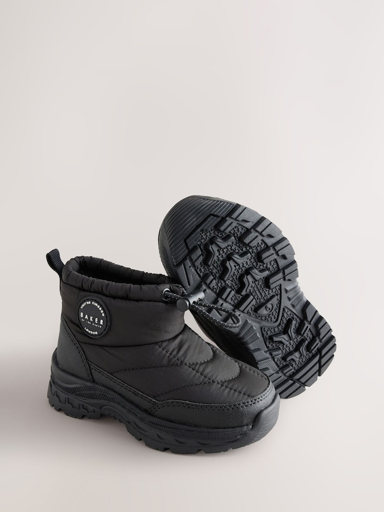 Baker by Ted Baker Black Logo Waterproof Snow Boots - Image 2 of 6 Baker by Ted Baker Black Logo Waterproof Snow Boots - Image 2 of 6