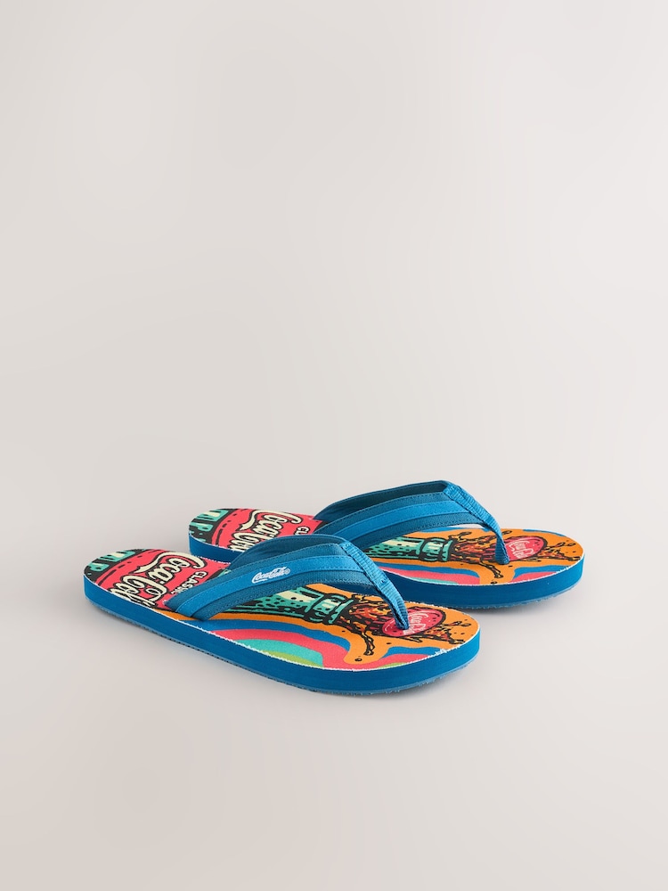 Coca-Cola Textile Flip Flops - Image 1 of 5 Coca-Cola Textile Flip Flops - Image 1 of 5