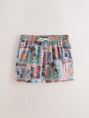 Multi Fanta Print 5 Inch Swim Shorts with Linen - Image 1 of 4